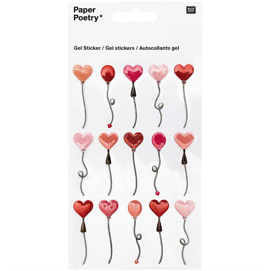 Paper Poetry - Gelsticker Herzluftballons