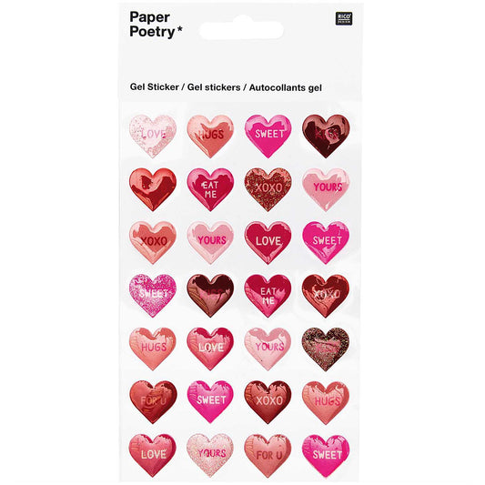 Paper Poetry - Gelsticker Herzen Love & Kiss