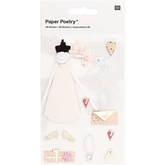 Paper Poetry - 3D-Sticker Braut