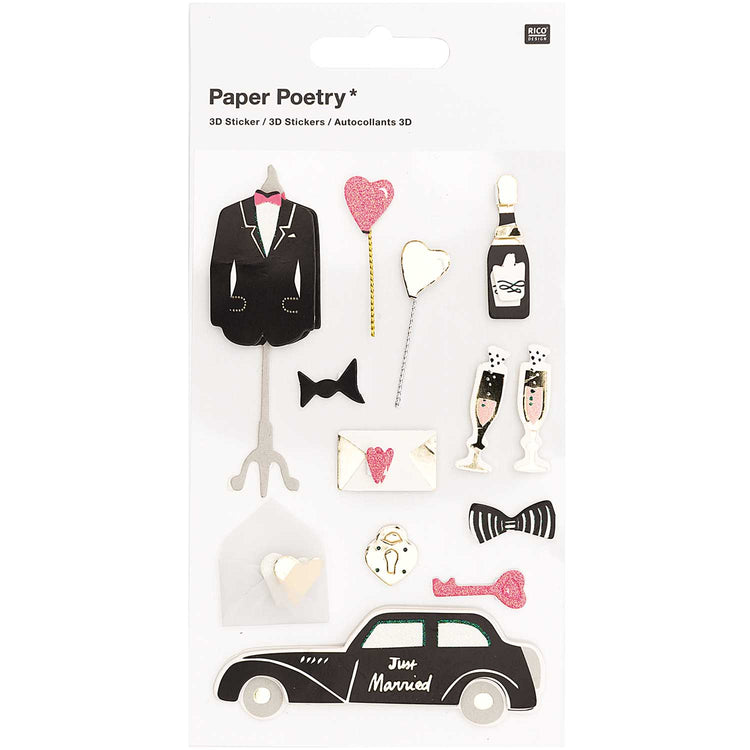 Paper Poetry - 3D-Sticker Bräutigam