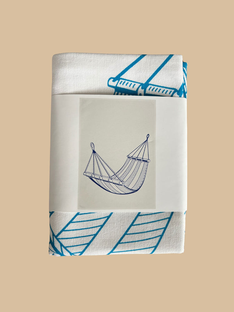 Geschirrtuch Hängematte in Türkis-Blau von 17;30 HAMBURG in Banderole