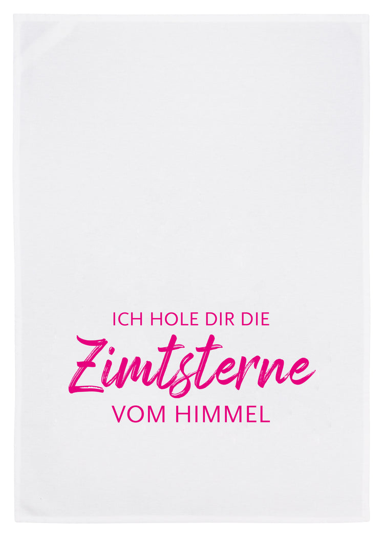 17;30 HAMBURG - Geschirrtuch "Ich hole dir die Zimtsterne vom Himmel" (Weiß, Pink)