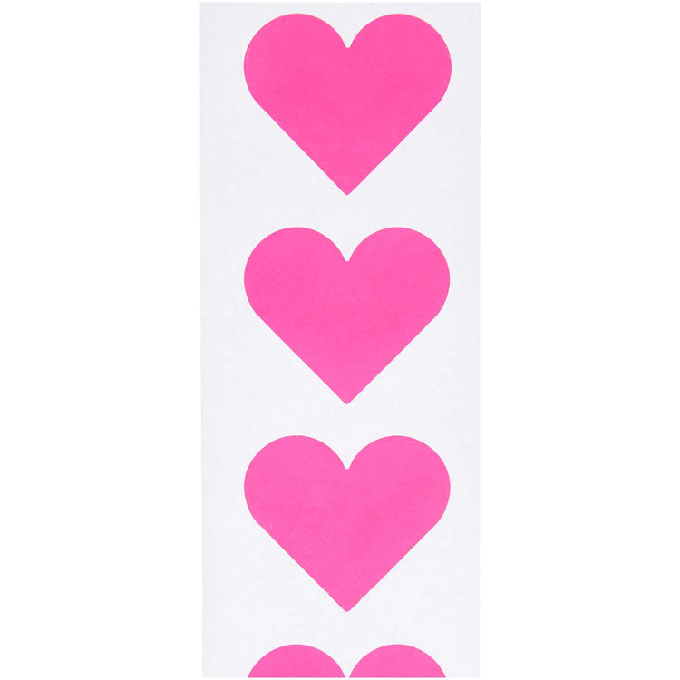 Paper Poetry - Sticker Herzen Neon-Pink, 120 Stück