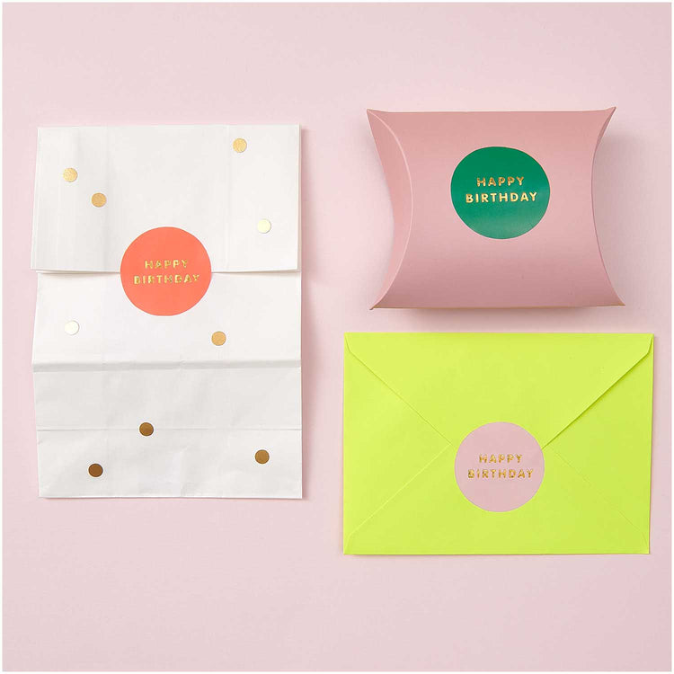 Paper Poetry - Sticker Formen Happy Birthday, 120 Stück