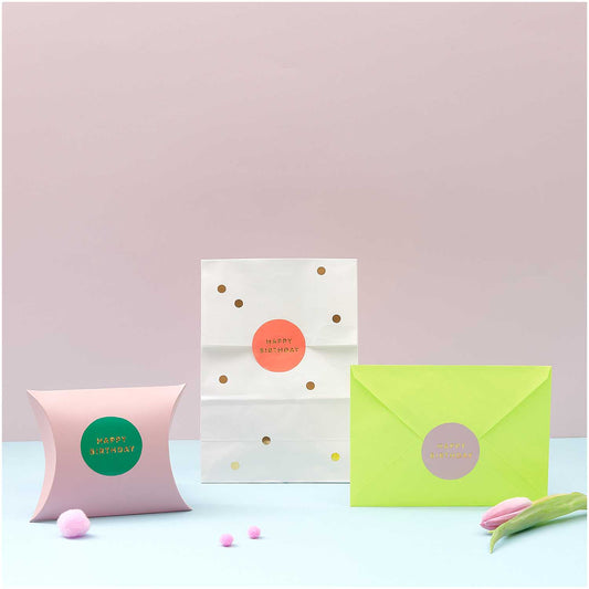 Paper Poetry - Sticker Formen Happy Birthday, 120 Stück