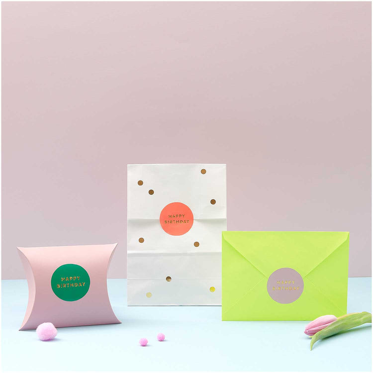 Paper Poetry - Sticker Formen Happy Birthday, 120 Stück