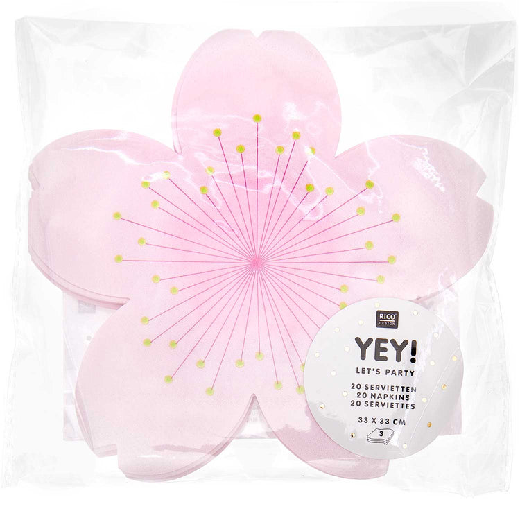 YEY! Let's Party - Servietten Kirschblüte, 20 Stück