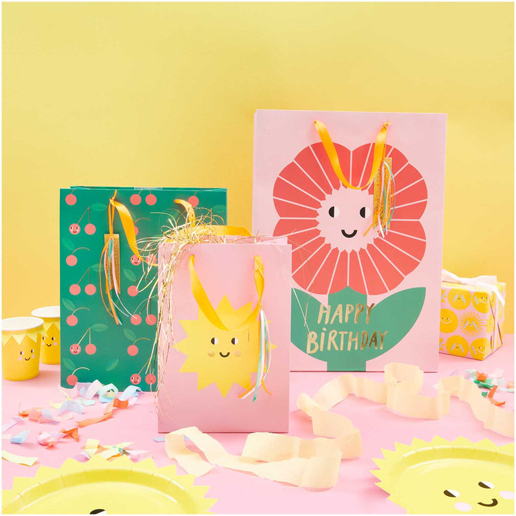 Paper Poetry - Geschenktüte XL Blumen Happy Birthday 33 x 45 x 10 cm