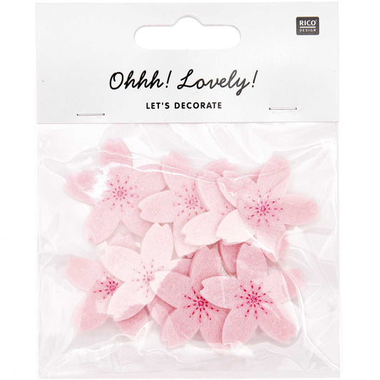 Ohhh Lovely! Filzstreu Kirschblüten Rosa-Pink, 8 Stück