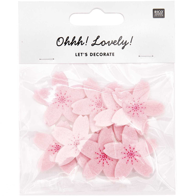 Ohhh Lovely! Filzstreu Kirschblüten Rosa-Pink, 8 Stück