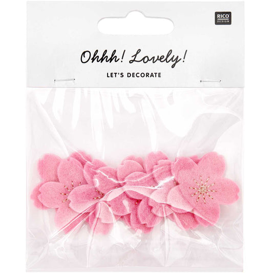 Ohhh Lovely! Filzstreu Kirschblüten Pink-Gold, 8 Stück