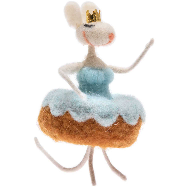 Ohhh! Lovely! Tanzmaus handgefilzt, Blau, 17 cm