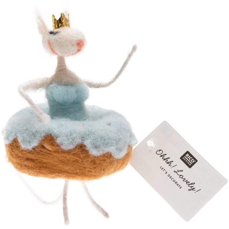 Ohhh! Lovely! Tanzmaus handgefilzt, Blau, 17 cm