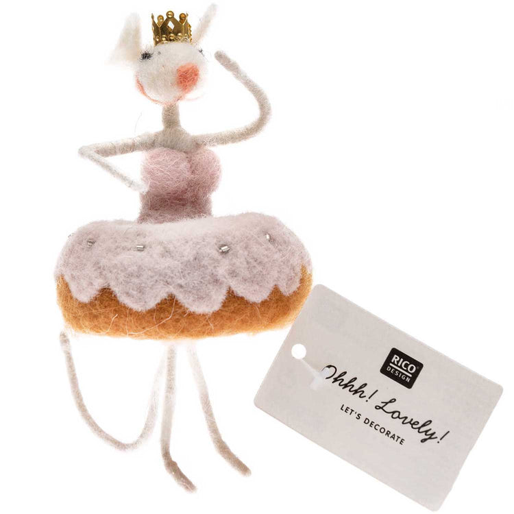 Ohhh! Lovely! Tanzmaus handgefilzt, Rosa, 17 cm