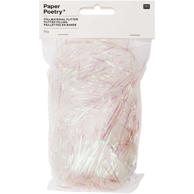 Paper Poetry Füllmaterial Flitter verschiedene Farben, 20 g, Farbe Irisierend in der Verpackung