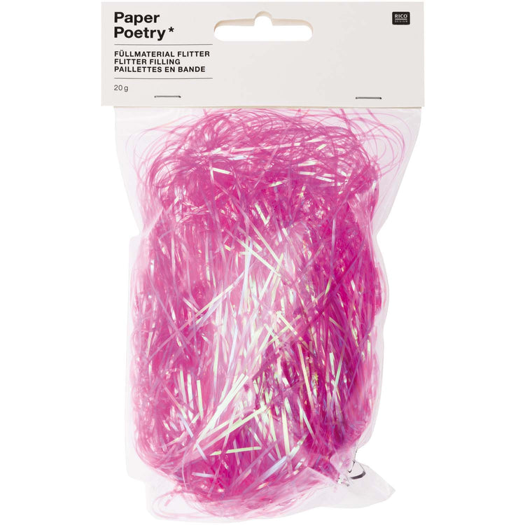 Paper Poetry Füllmaterial Flitter verschiedene Farben, 20 g, Farbe Pink in der Verpackung