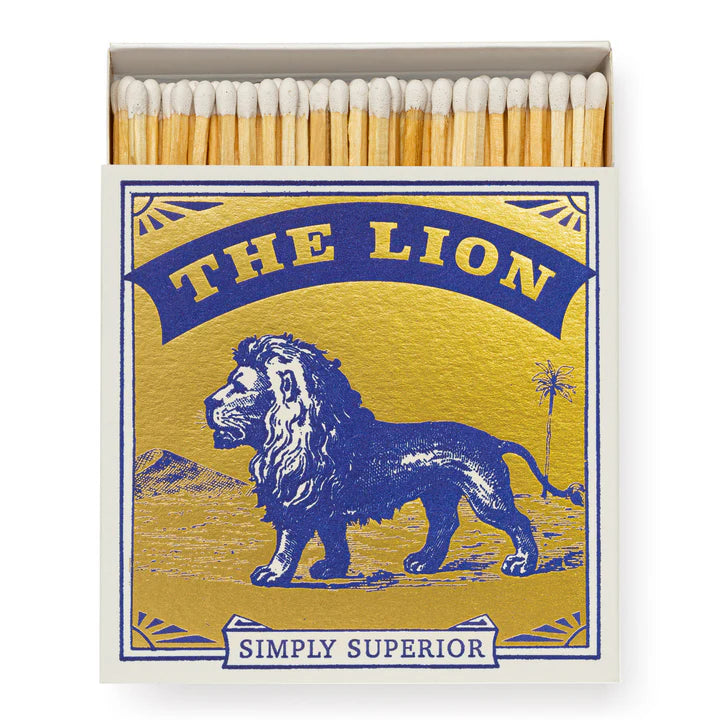ARCHIVIST GALLERY - Streichhölzer "Gold Lion" I 100 Stück, quadratische Matchbox