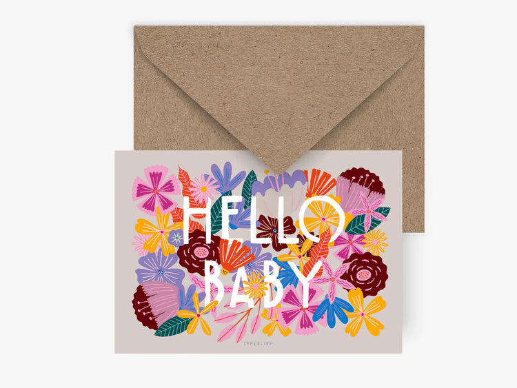 TYPEALIVE - Postkarte / Bloomy Baby mit Umschlag