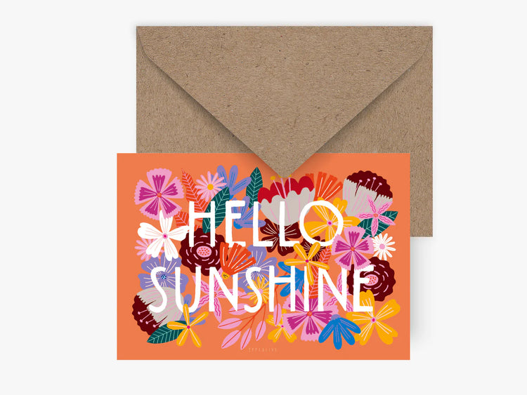 TYPEALIVE - Postkarte / Bloomy Hello mit Umschlag