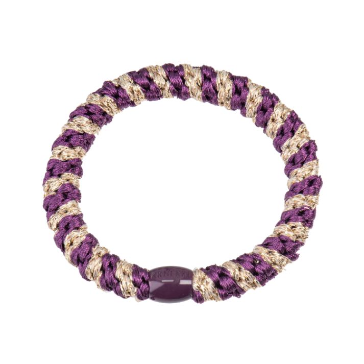 Bon Dep - KKNEKKI Haargummi I Grape-Beige Glitter Stripe
