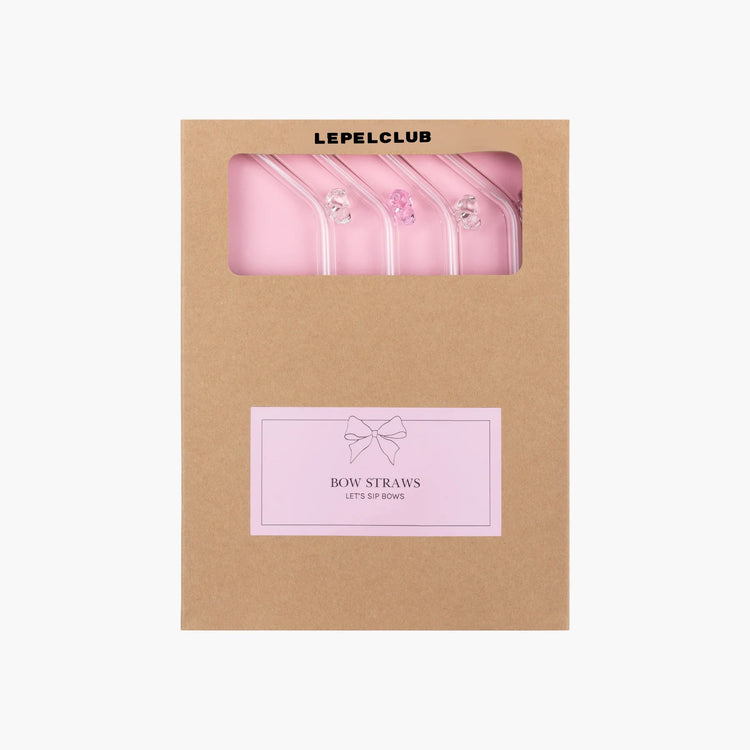 LEPELCLUB / Glasstrohhalme mit Schleife, 4er-Set