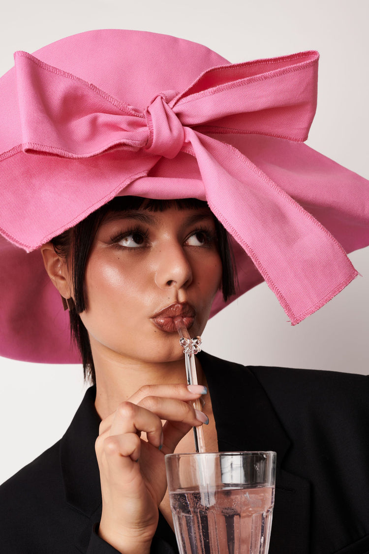 LEPELCLUB / Glasstrohhalme mit Schleife, 4er-Set