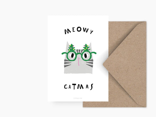 TYPEALIVE - Postkarte / Catmas mit Umschlag