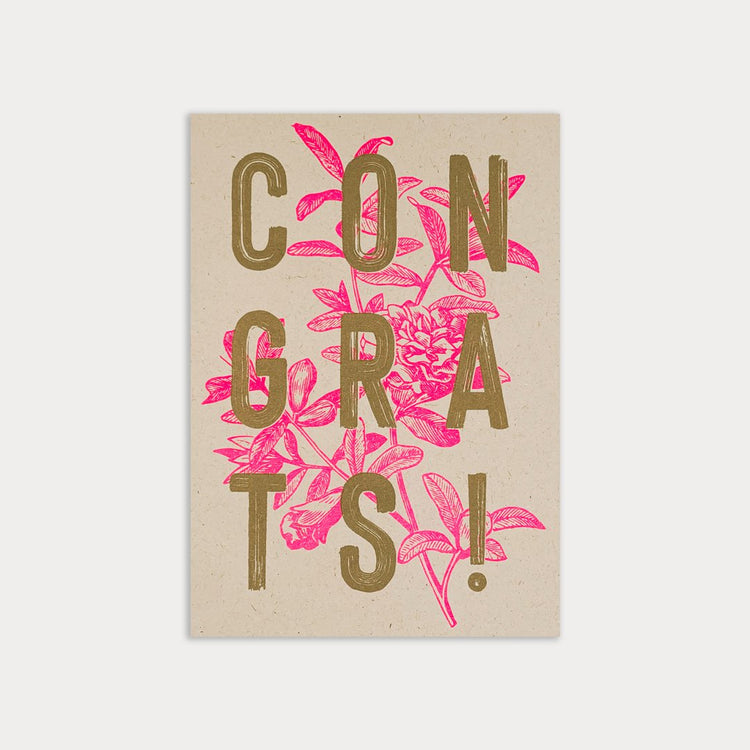 Togethery - Postkarte / Typo / Congrats! ohne Umschlag