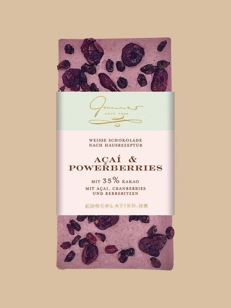 Gmeiner Confiserie - Weiße Tafel Schokolade Acai & Powerberries