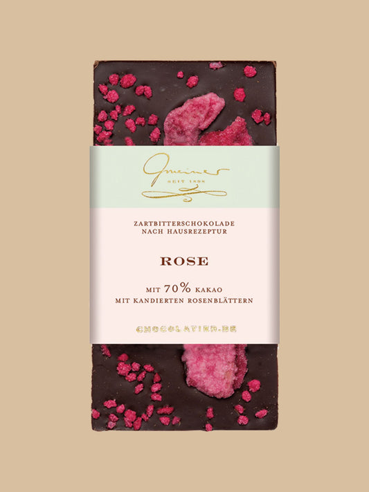 Gmeiner Confiserie - Tafel Zartbitterschokolade Rose, 70 % Kakao