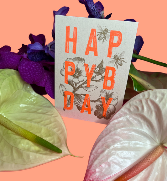 Togethery - Postkarte / Typo / Happy B-Day ohne Umschlag