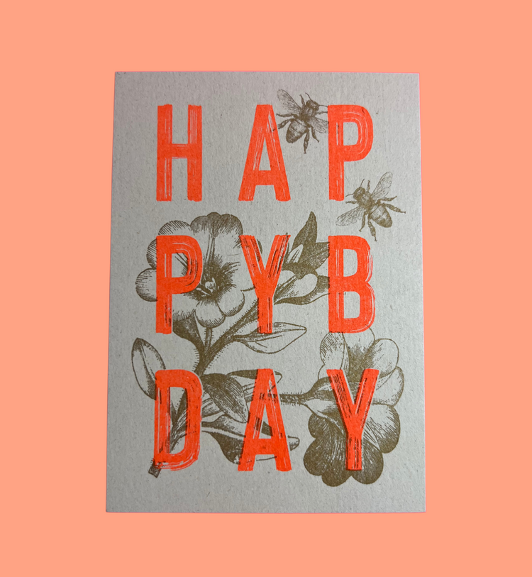 Togethery - Postkarte / Typo / Happy B-Day ohne Umschlag