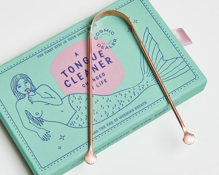 Zungenreiniger von Cosmic Dealer mit Verpackung