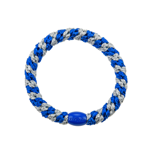 Bon Dep - KKNEKKI Haargummi I Electric Blue Glitter Silver Glitter Stripe