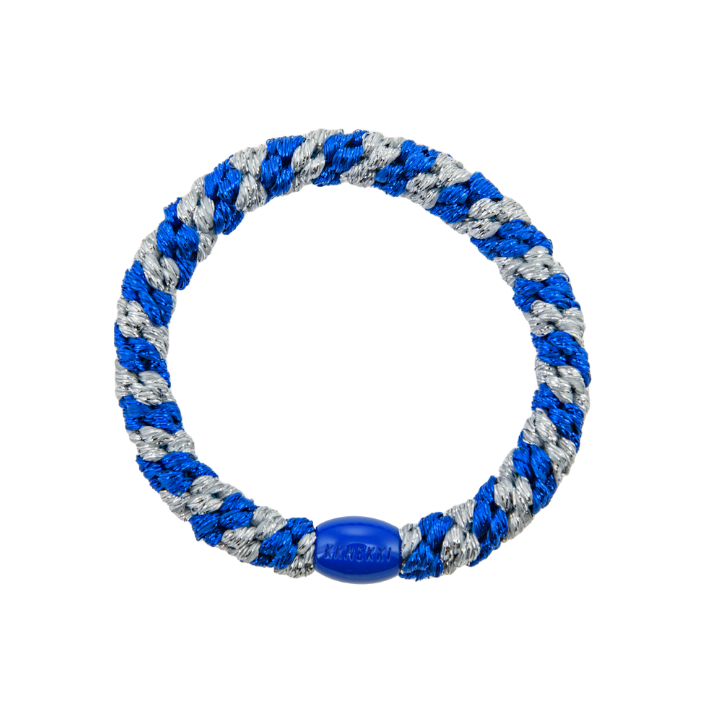 Bon Dep - KKNEKKI Haargummi I Electric Blue Glitter Silver Glitter Stripe