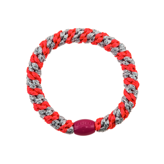 KKNEKKI Pink Neon Silver Glitter Stripe