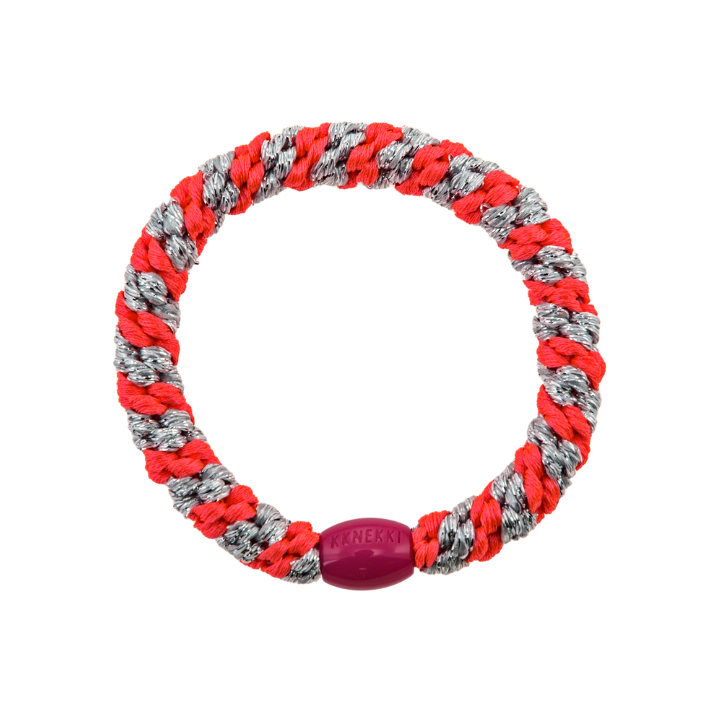 KKNEKKI Pink Neon Silver Glitter Stripe