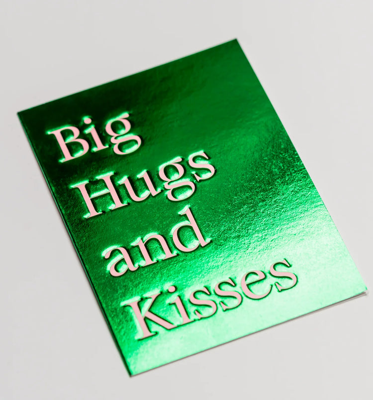 LAGOM DESIGN - Mini-Grußkarte / Big Hugs and Kisses Geburtstagskarte mit Umschlag