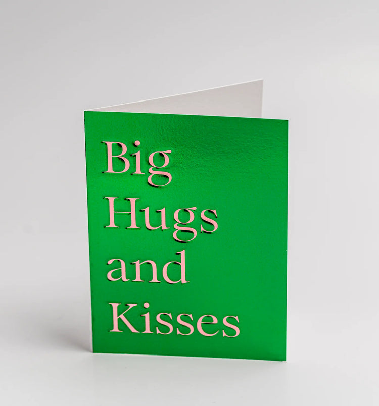 LAGOM DESIGN - Mini-Grußkarte / Big Hugs and Kisses Geburtstagskarte mit Umschlag