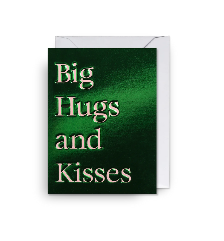 LAGOM DESIGN - Mini-Grußkarte / Big Hugs and Kisses Geburtstagskarte mit Umschlag