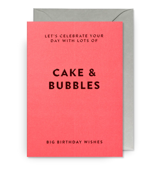 LAGOM DESIGN - HOLD - Grußkarte / CAKE & BUBBLES Geburtstagskarte mit Umschlag