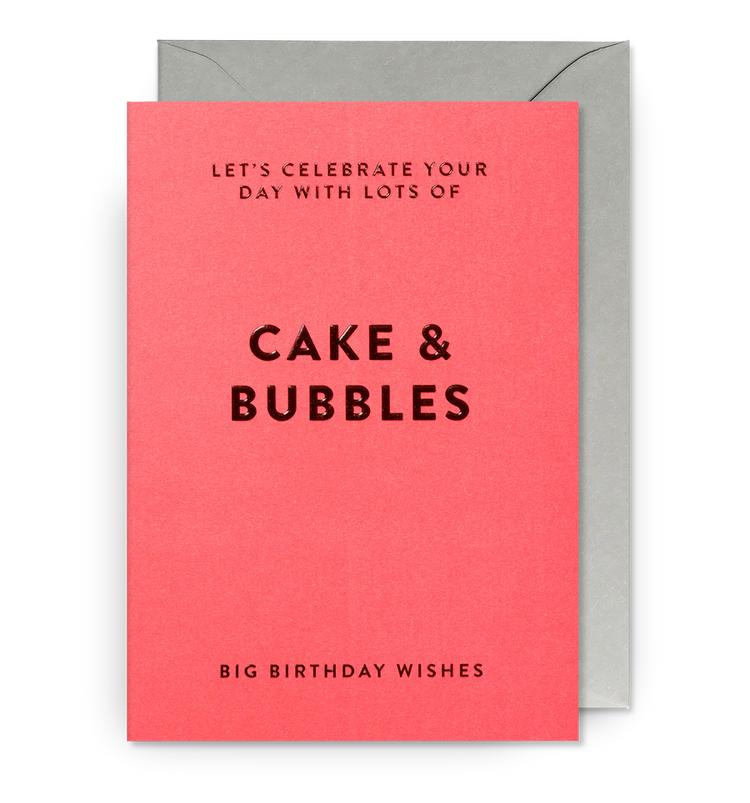 LAGOM DESIGN - HOLD - Grußkarte / CAKE & BUBBLES Geburtstagskarte mit Umschlag