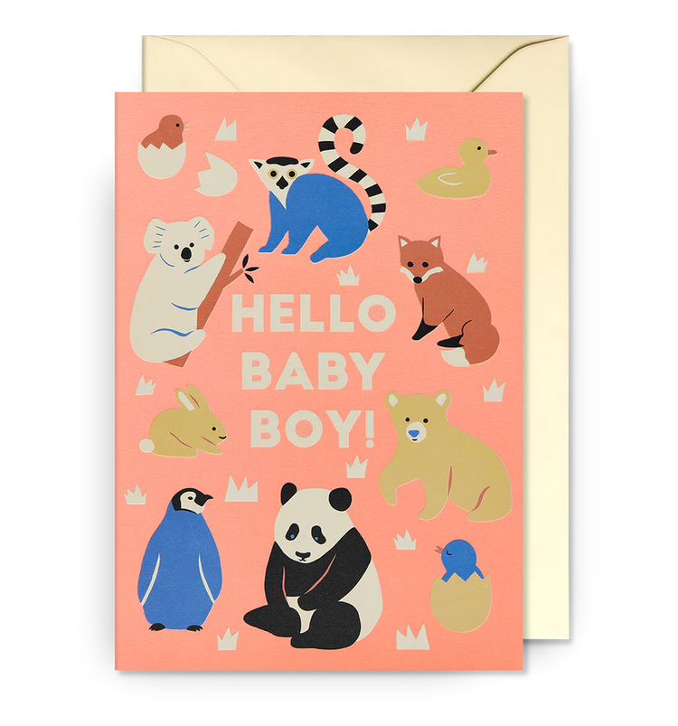 Grußkarte "HELLO BABY BOY!" von Lagom Design