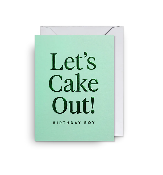 Mini-Grußkarte Let's Cake Out! Birthday Boy" von Lagom Design