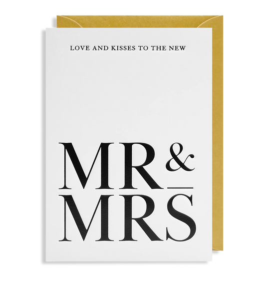 LAGOM DESIGN - Postco - Grußkarte / MR & MRS Hochzeitskarte mit Umschlag