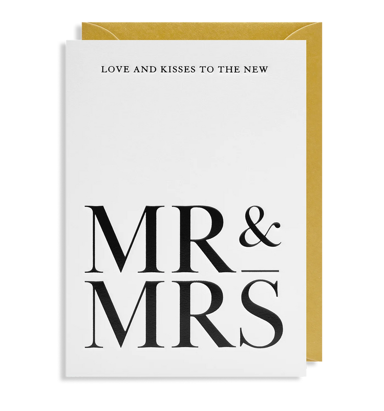 LAGOM DESIGN - Postco - Grußkarte / MR & MRS Hochzeitskarte mit Umschlag