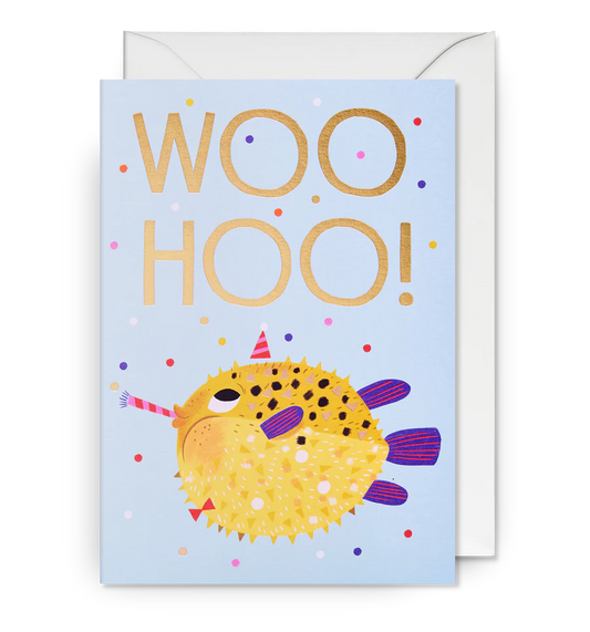 LAGOM DESIGN - Grußkarte / WOO HOO! Geburtstagskarte mit Umschlag