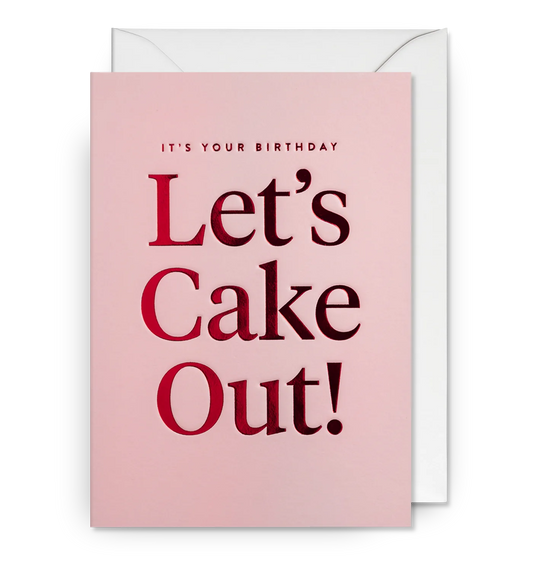 Grußkarte mit Umschlag "Let's Cake Out"