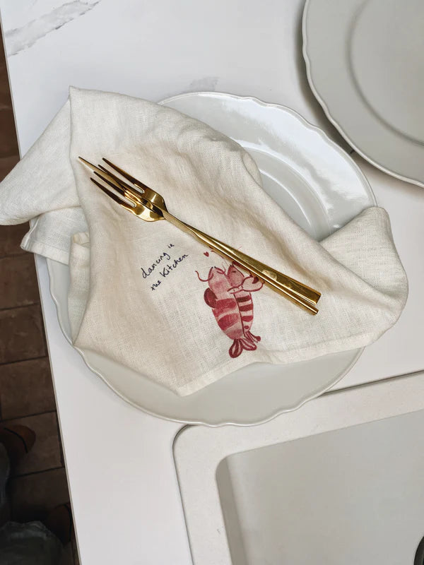 Love & Honor - Leinen-Serviettenset "Lobster Lovers & Cherry Cherie", 2 Stück