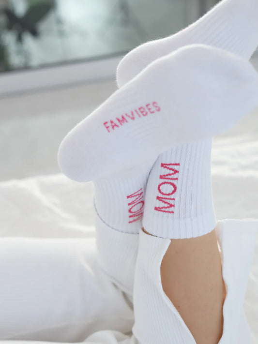 FAMVIBES I Tennissocken "MOM SOCKEN - WEISS/PINK"